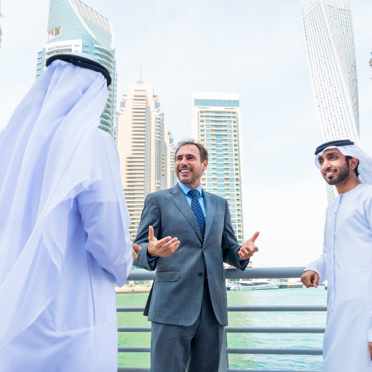 Client meeting by the Dubai marina